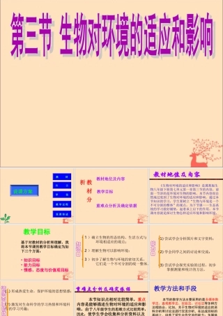 八年级生物下册 第七单元 生物与环境 第一章 生物与环境的关系 7.1.2 生物对环境的适应和影响课件(新版)冀教版 课件