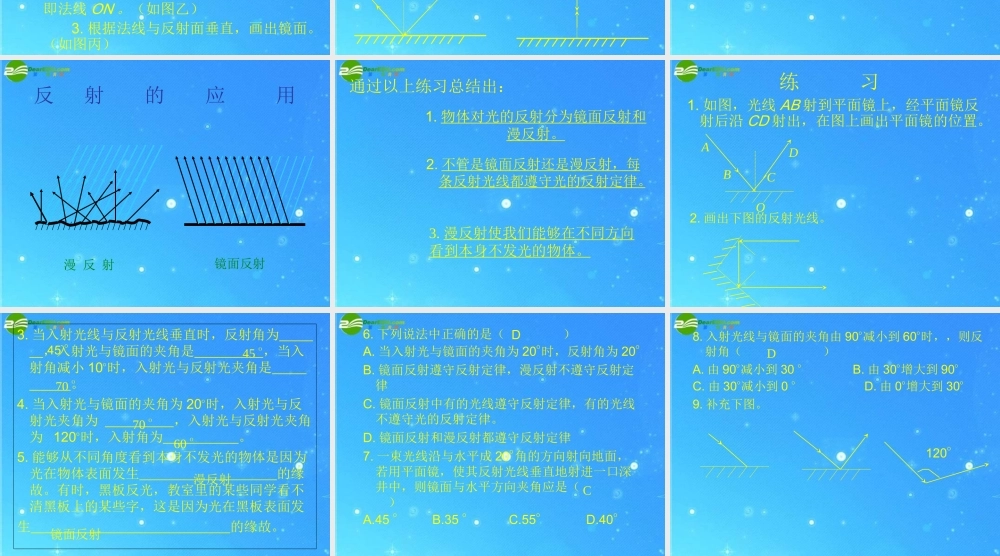 八年级物理上册 光的反射课件 人教新课标版 课件