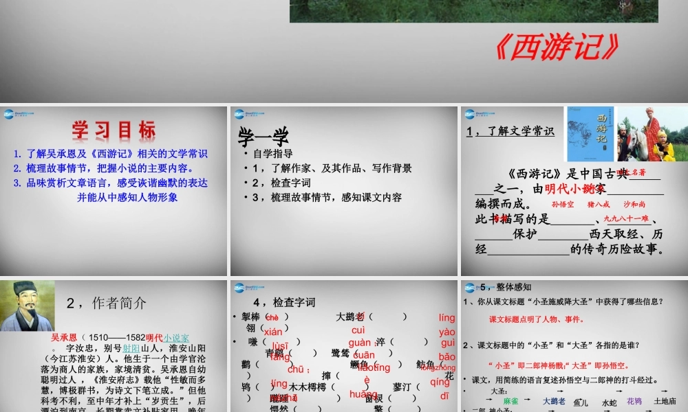 中学七年级语文上册 第26课 小圣施威降大圣课件 (新版)新人教版 课件
