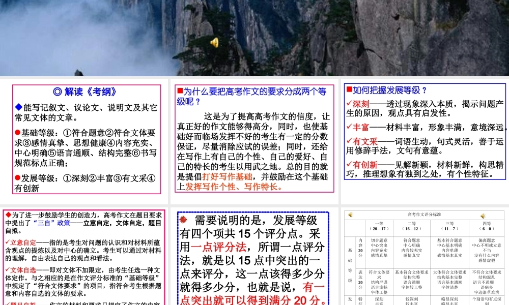 届高考语文第一轮知识点专题复习(高考作文点拔)课件
