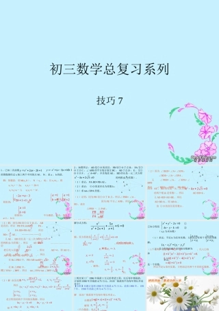 初三数学总复习系列-技巧7 中考数学一轮复习技巧课件[整理七套]