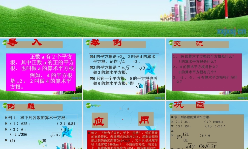 八年级数学上册 2.3  算术平方根课件 苏科版 课件