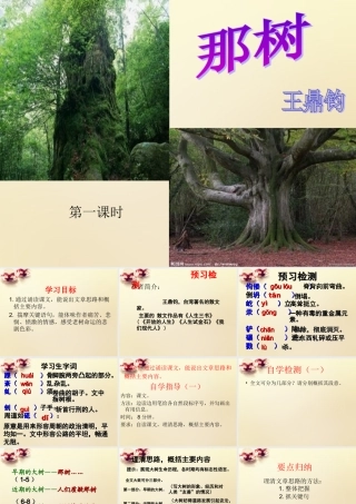 九年级语文下册 10(那树)(第1课时)课件 (新版)新人教版 课件