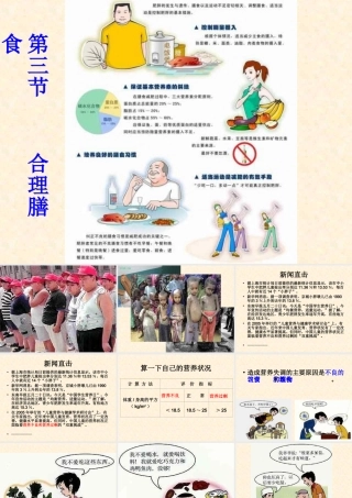 七年级生物上册 第3章第3节合理的膳食课件 苏科版 课件