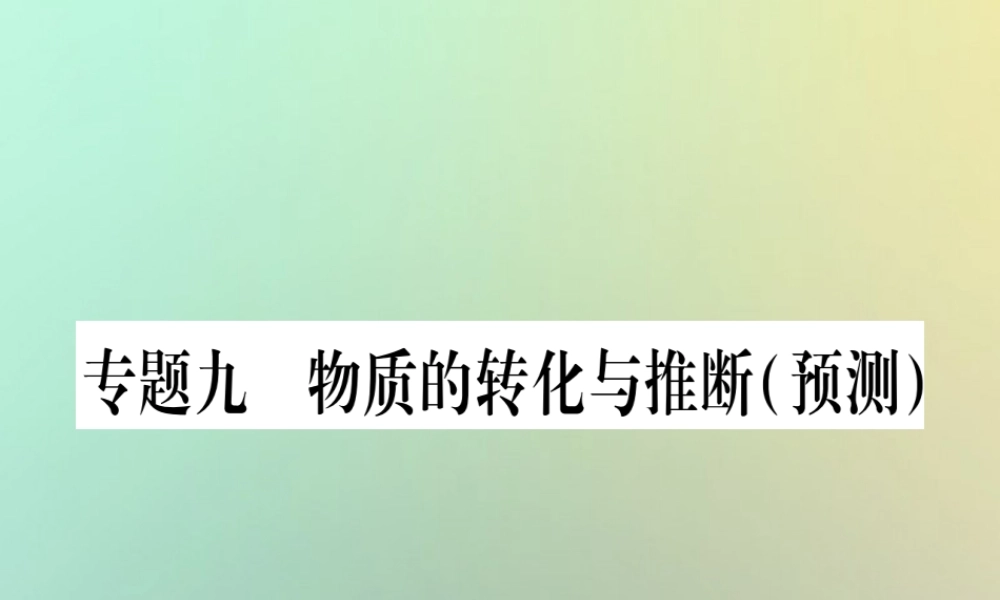 中考化学准点备考复习 第二部分 题型专题突破 专题9 物质的转化与推断(预测)课件 新人教版 课件