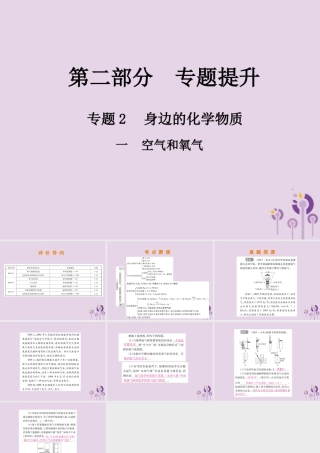 中考化学总复习 第二部分 专题提升 专题2 身边的化学物质 一 空气和氧气课件