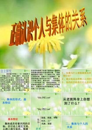 八年级政治下册 集体与个人的关系课件 北师大版 课件