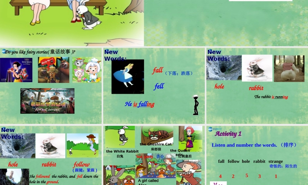 八年级英语上册 Module 7 Unit 1 Alice was sitting with her sister by the river课件(新版)外研版 课件