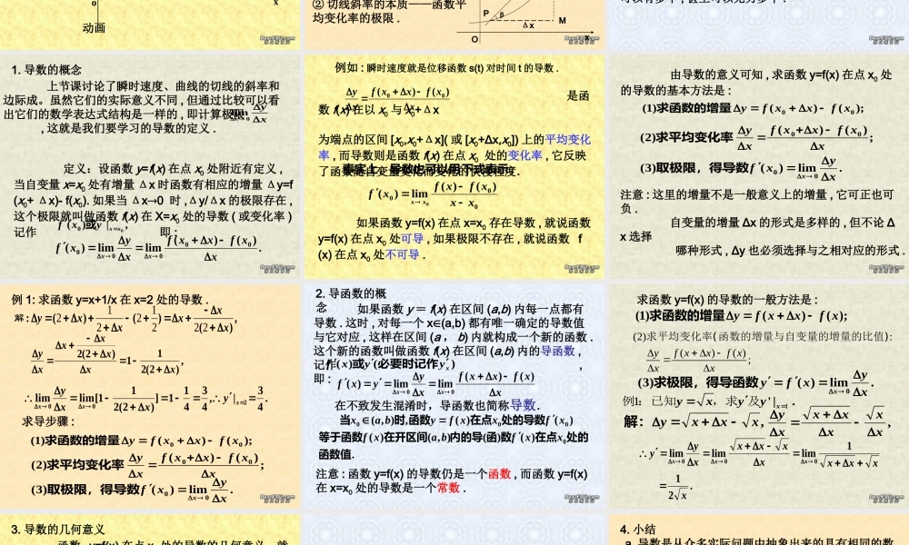 导数的概念 江苏地区导数课件全集 新人教 江苏地区导数课件全集 新人教