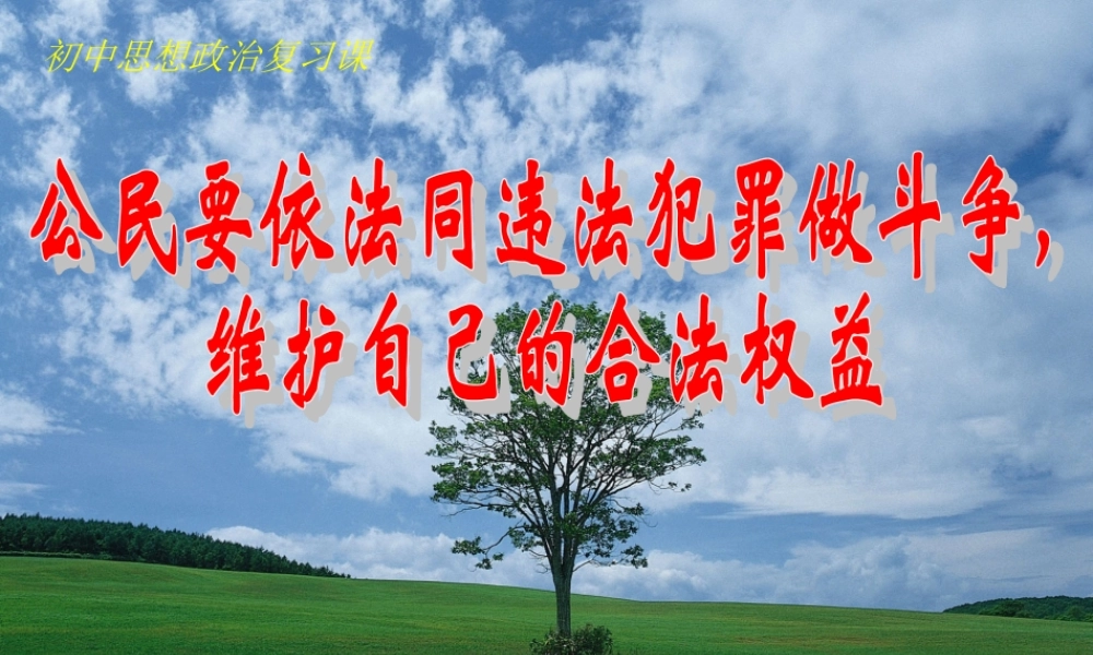 八年级政治上册(公民要依法同违法犯罪作斗争维护自己的合法权益)复习课件 人教新课标版 课件