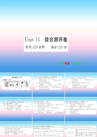 九年级英语全册 Unit 14 I remember meeting all of you in Grade 7综合测评卷习题课件 (新版)人教新目标版 课件