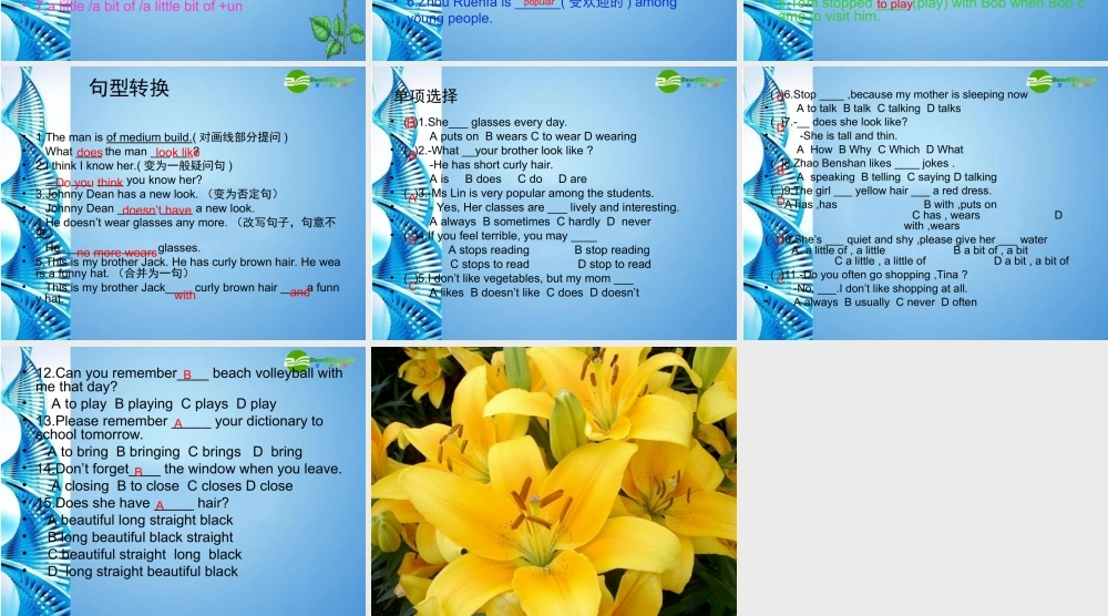 七年级英语下册 unit7 revision课件 人教新目标版 课件