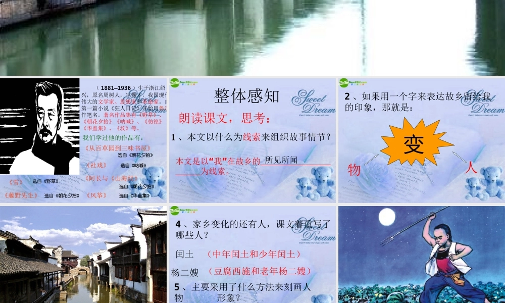 九年级语文上册(故乡)课件 苏教版 课件