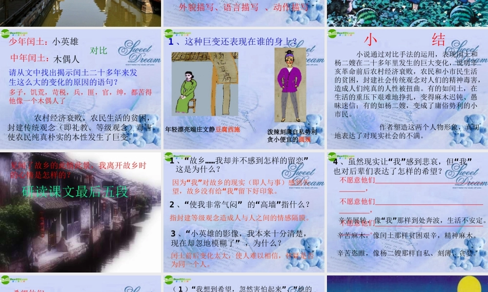 九年级语文上册(故乡)课件 苏教版 课件