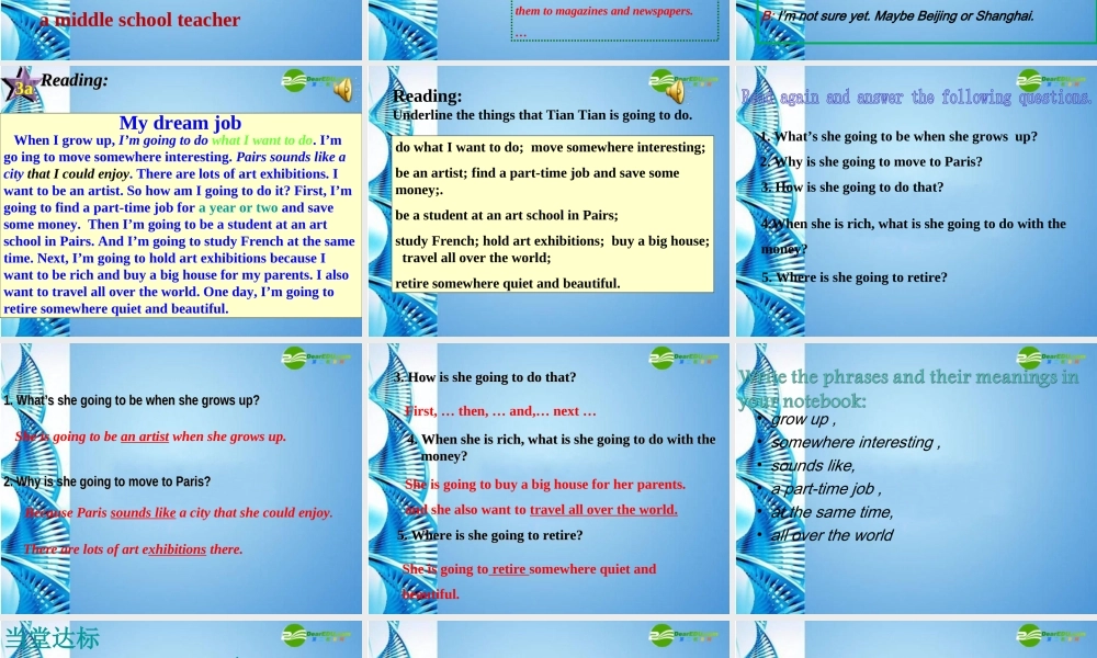 八年级英语上册 Unit 10 I m going to be a basketball player Period 2课件 人教新目标版 课件