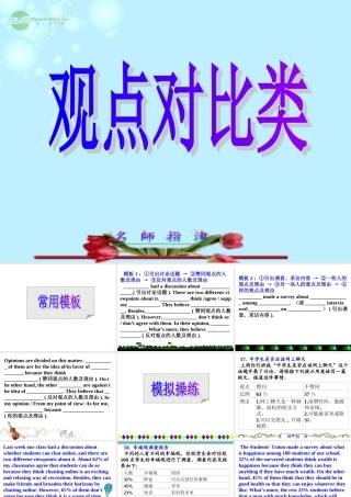广东省连州市高三英语分类复习 观点对比类课件