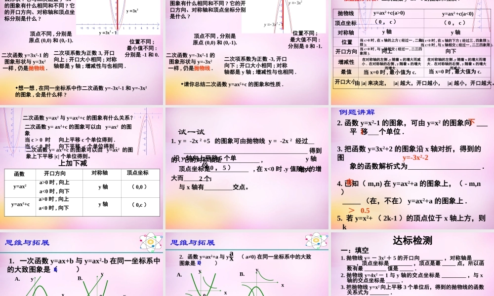 九年级数学下册 54 二次函数yax2的图象和性质(第2课时)课件 (新版)青岛版 课件