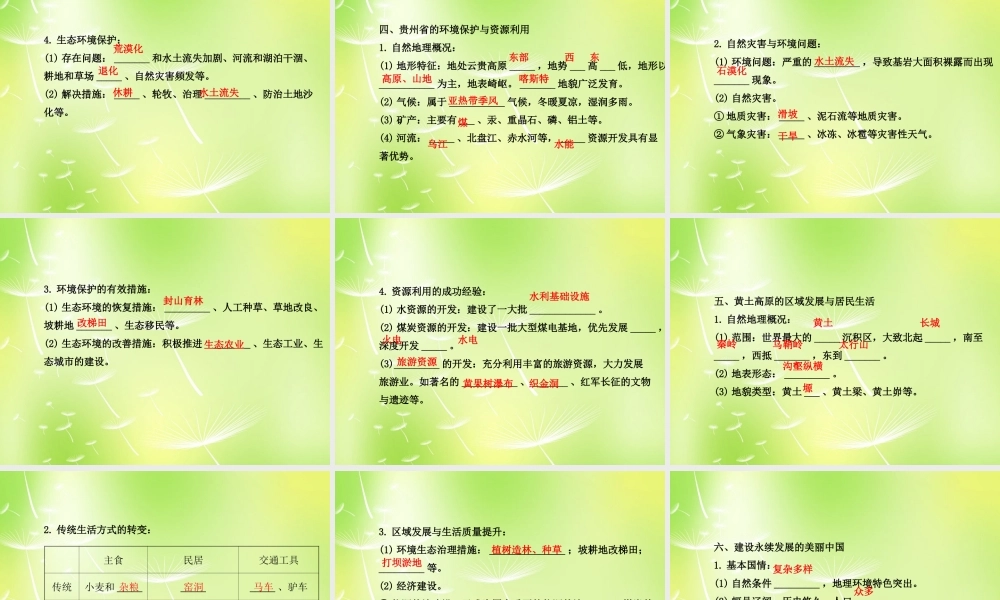 八年级地理下册 第九章 建设永续发展的美丽中国课件 (新版)湘教版 课件