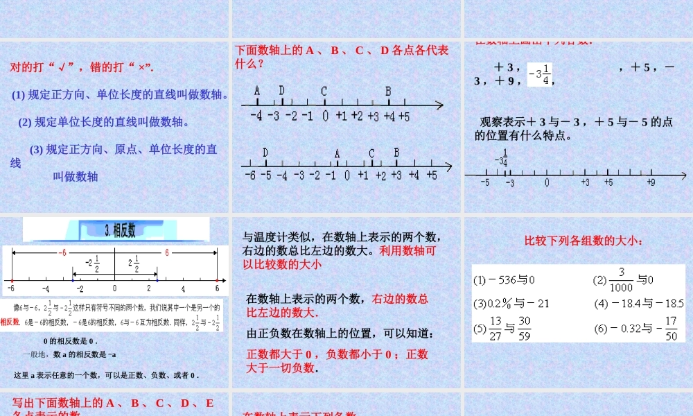 七年级数学数轴课件1 苏教版 课件