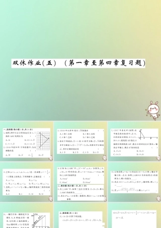 八年级数学上册 双休作业(五)习题课件 (新版)北师大版 课件