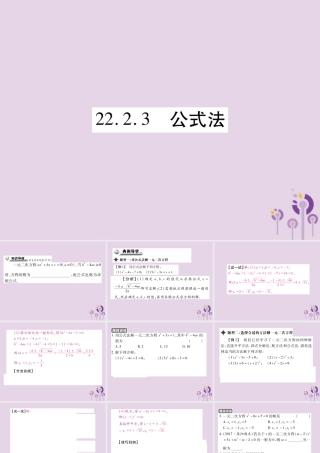 九年级数学上册 第22章 一元二次方程 222 一元二次方程的解法 2223 公式法习题课件 (新版)华东师大版 课件