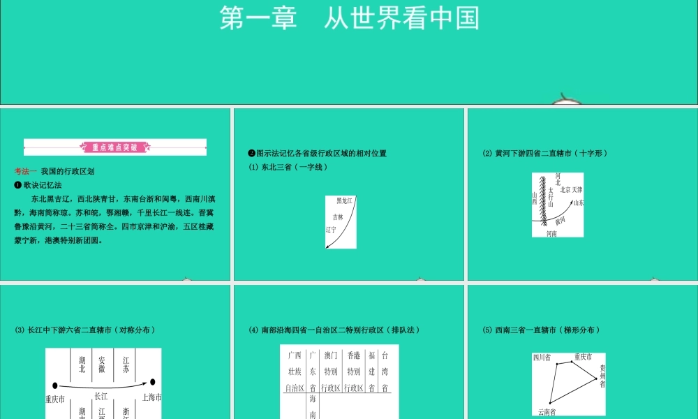 中考地理复习 七上 第一章 从世界看中国课件 鲁教版 课件