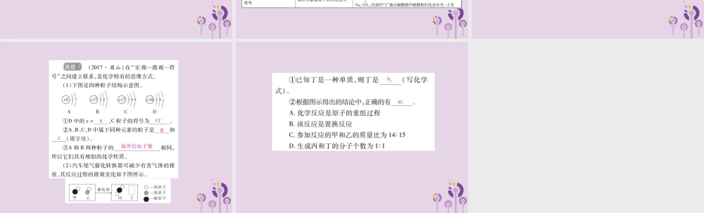 中考化学总复习 第二部分 专题提升 专题1 物质构成的奥秘 六 化学用语课件