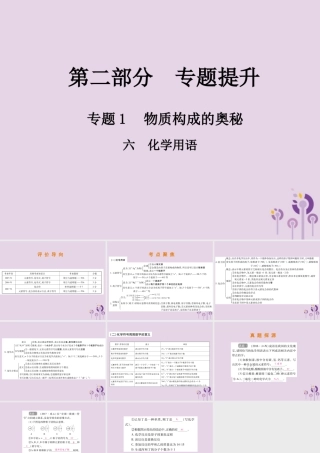 中考化学总复习 第二部分 专题提升 专题1 物质构成的奥秘 六 化学用语课件