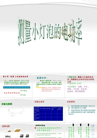 八年级物理上册 测量小灯泡电功率课件 人教新课标版 课件