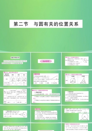 中考数学复习 第一轮 考点系统复习 第六章 圆 第二节 与圆有关的位置关系(精讲)课件