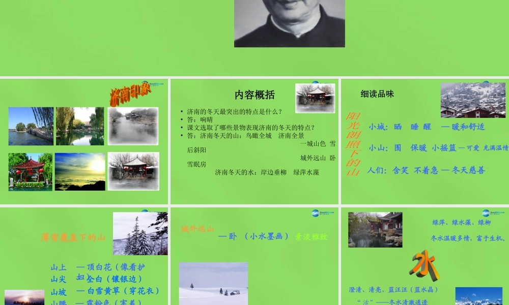 七年级语文上册 10 济南的冬天课件 语文版 课件