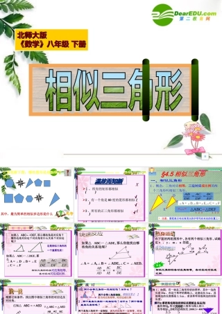 八年级数学第四章第五节相似三角形课件北师大版 课件