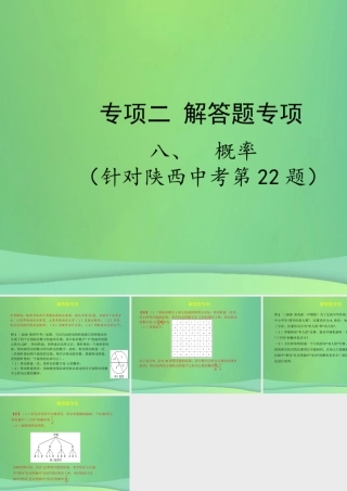 中考数学复习 专项二 解答题专项 八、概率课件
