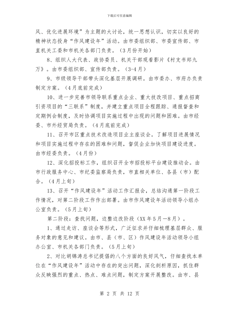 市委机关开展作风建设实施计划与市委林业生产发展意见汇编_第2页