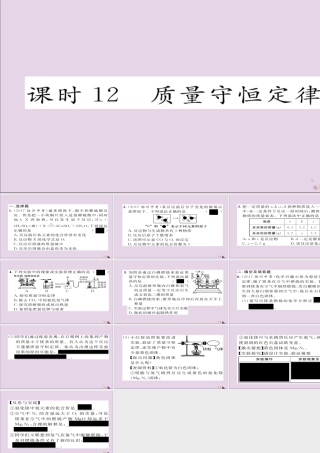 中考化学复习 第一编 教材知识梳理篇 模块三 物质的化学变化 课时12 质量守恒定律课件