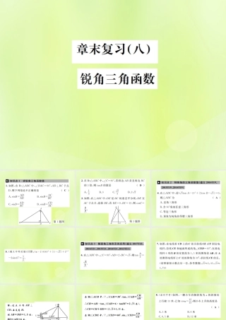 九年级数学下册 第二十八章 锐角三角函数章末复习(八)锐角三角函数课件 (新版)新人教版 课件