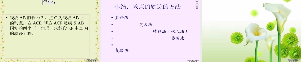 山东地区高二数学圆锥曲线求点的轨迹的常用方法课件