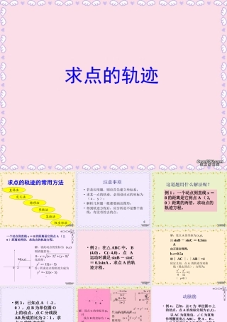 山东地区高二数学圆锥曲线求点的轨迹的常用方法课件