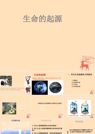 八年级生物下册 第六单元 生物的繁衍和发展 第三章 生物的起源与进化 6.3.1 生命的起源课件(新版)冀教版 课件
