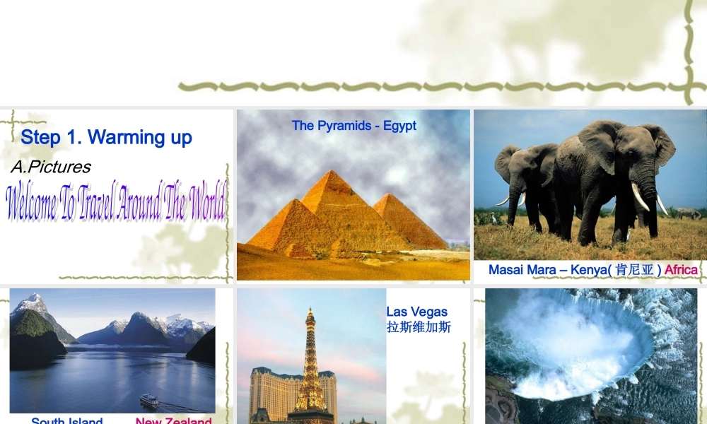 人教版高二英语Unit15 Destinations warming up and speaking 课件