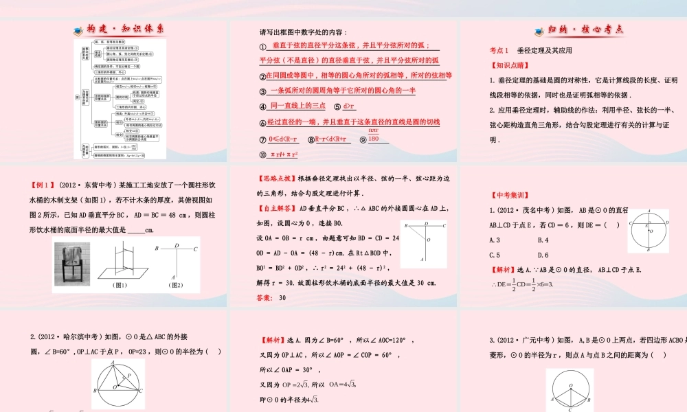 九年级数学下册 第三章圆阶段专题复习习题课件 北师大版 课件