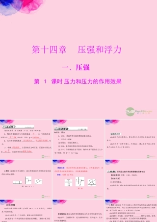 九年级物理上册 第十四章 压强和浮力 一(压强)第1课时 压力和压力的作用效果课件 人教新课标版 课件