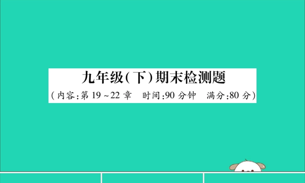 九年级物理全册 九下 期末检测题课件 (新版)新人教版 课件