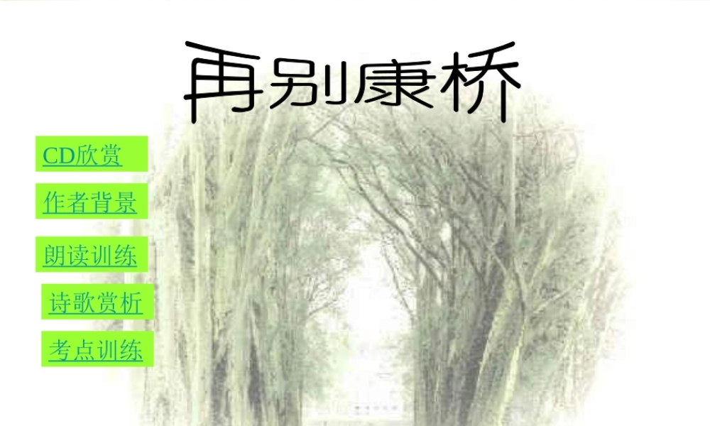 九年级语文下册：第6课再别康桥课件语文版 课件