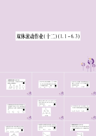九年级数学上册 双休滚动作业(12)作业课件 (新版)北师大版 课件