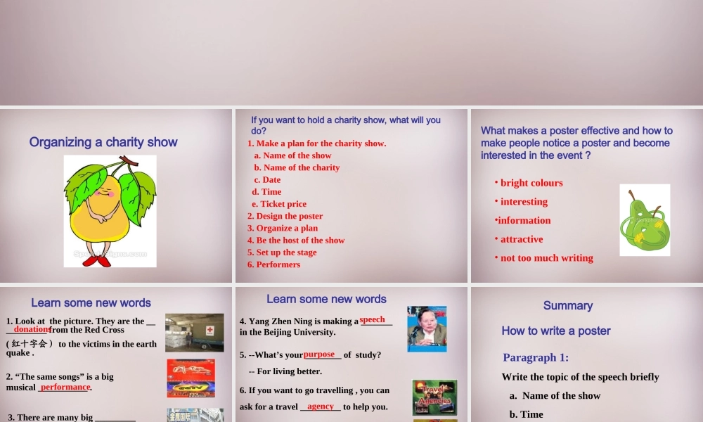 八年级英语下册 Unit 4 A charity show Main task课件 牛津版 课件