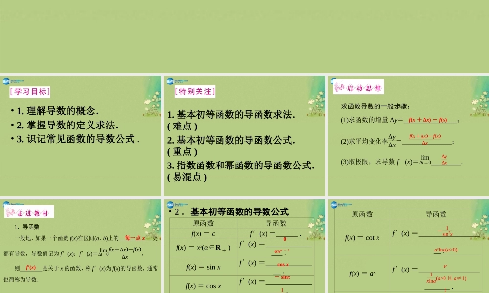 数学 第二章 变化率与导数及导数的应用 计算导数课件2 北师大版选修1-1 课件