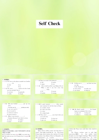九年级英语全册 Unit 10 You re supposed to shake hands Self Check习题课件 (新版)人教新目标版 课件