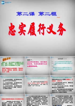 八年级政治下册 1.2 忠实履行义务课件 新人教版 课件