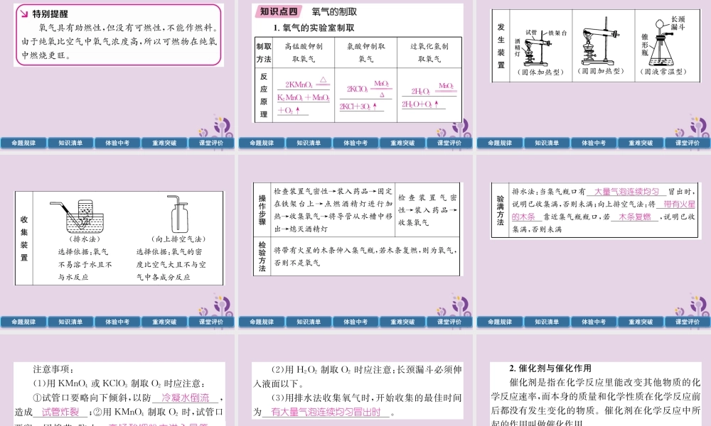 中考化学总复习 第1编 主题复习 模块1 身边的化学物质 课时1 空气、氧气(精讲)课件